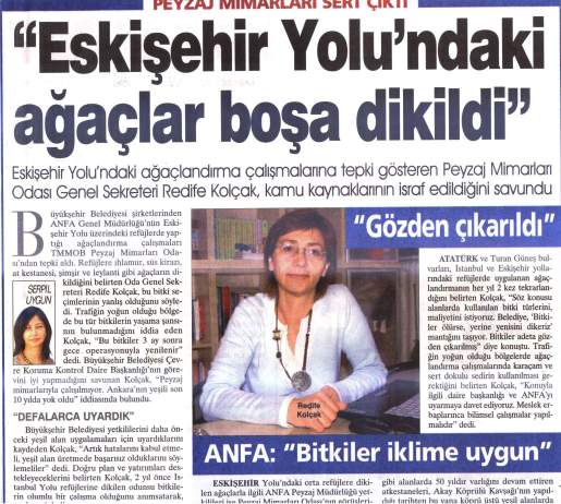 SABAH ANKARA 26.03.2008 "PEYZAJ MİMARLARI SERT ÇIKTI"