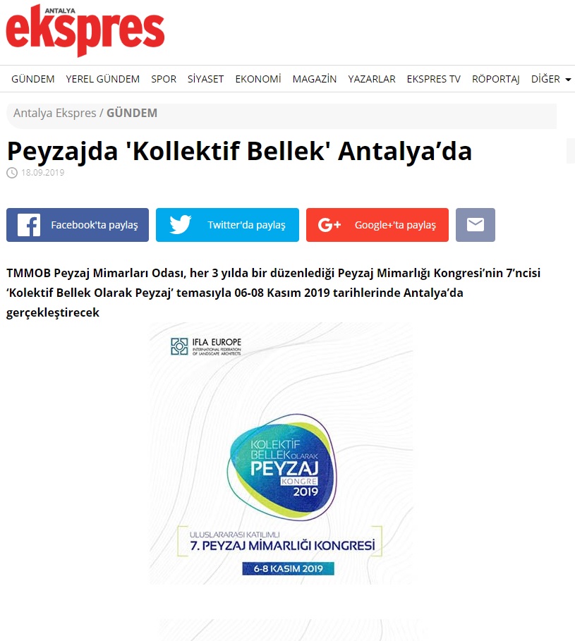 PEYZAJDA `KOLLEKTİF BELLEK` ANTALYA'DA 18.09.201/ ANTALYA EKSPRES