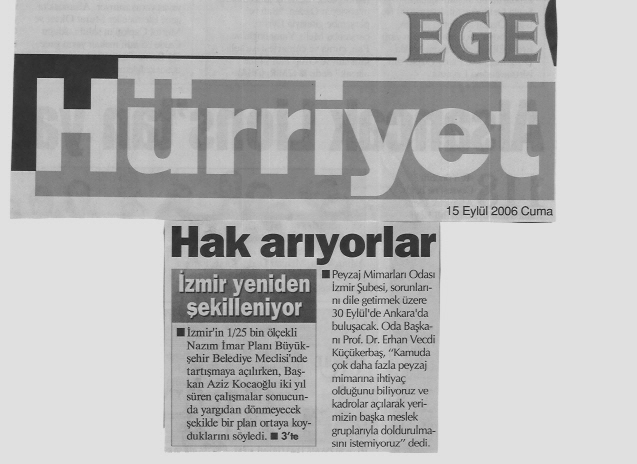 "HAK ARIYORLAR" HÜRRİYET EGE 15.09.2006