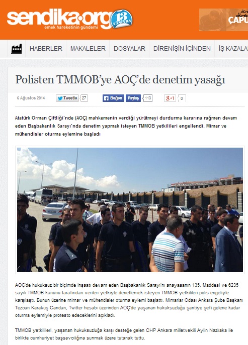 POLİSTEN TMMOB&#8217;YE AOÇ&#8217;DE DENETİM YASAĞI - 06.08.2014  / SENDİKA.ORG